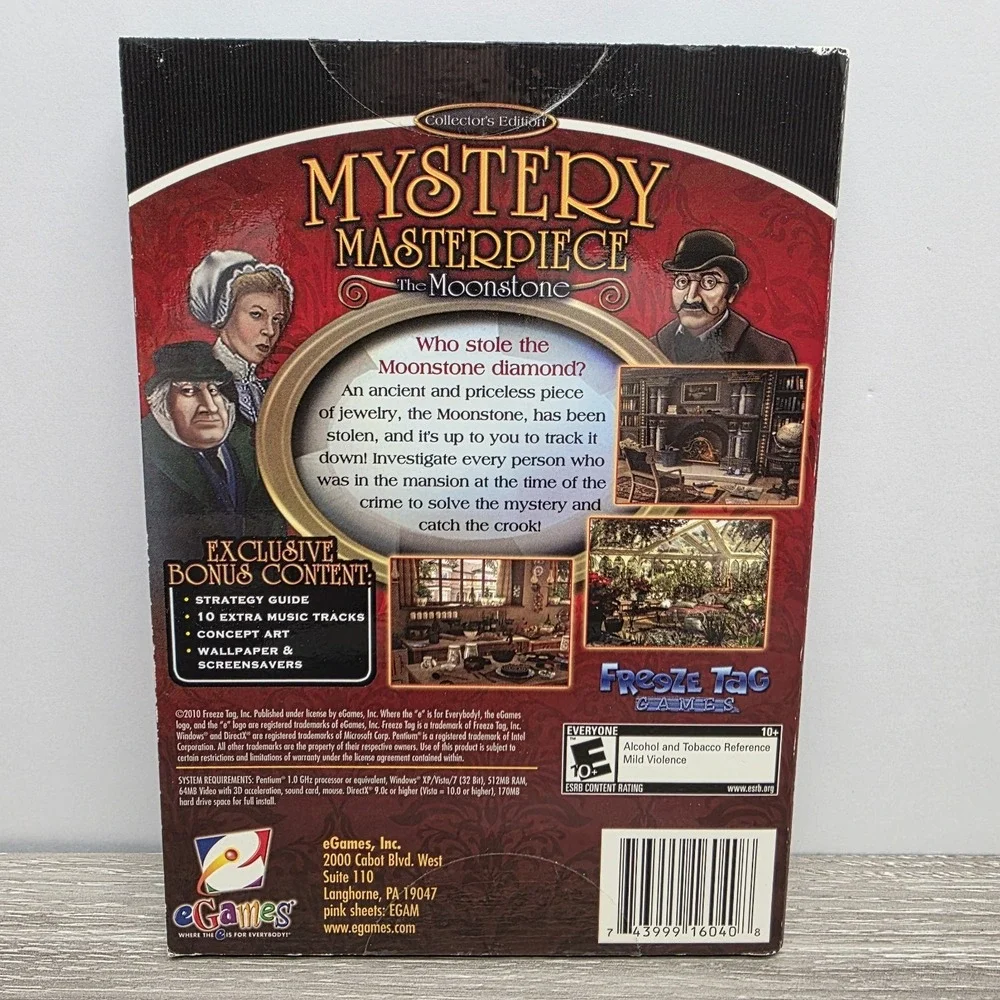 Mystery Masterpiece The Moonstone‎ PC Game Vintage PC Game
